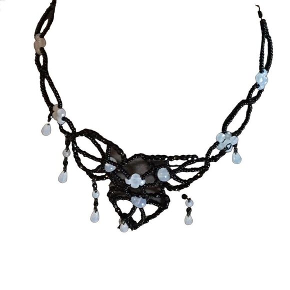 QVC glass beaded necklace, chocker style - Picture 1 of 8